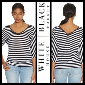 🔥SALE🔥White House Black Market Stripe Dolman Sleeve Top